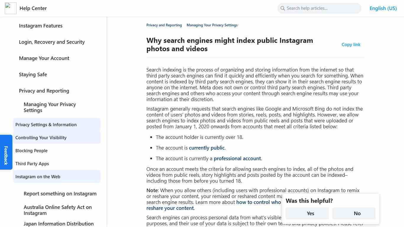 Why search engines might index public Instagram photos and videos Instagram Help Center