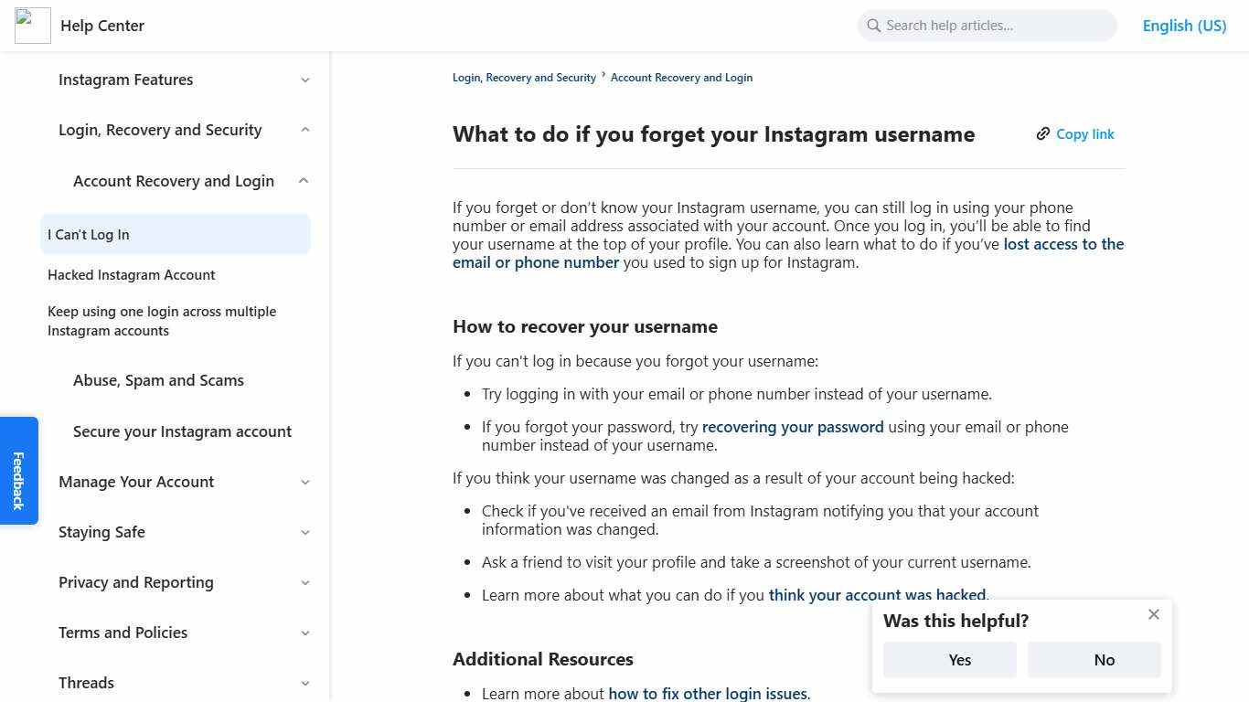 What to do if you forget your Instagram username Instagram Help Center